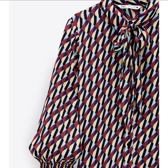 Zara PRINT DRESS Blue 0/4786/258/400/02​ - Picture 9 of 12